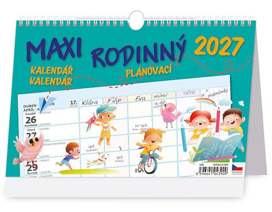 Stolní kalendář 2027 Helma Maxi rodinný plánovací