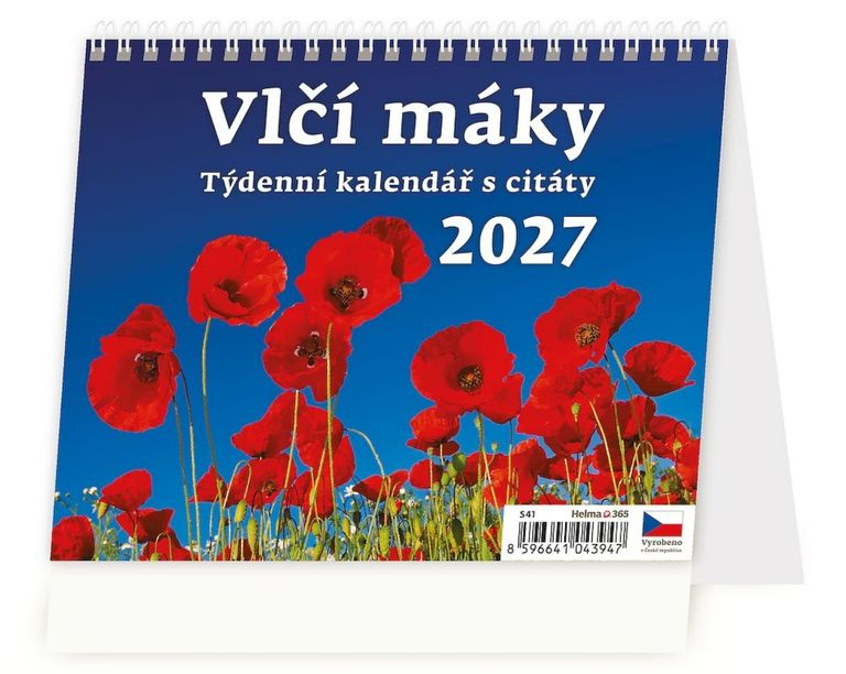 Stolní kalendář 2027 Helma Plánovací Vlčí máky