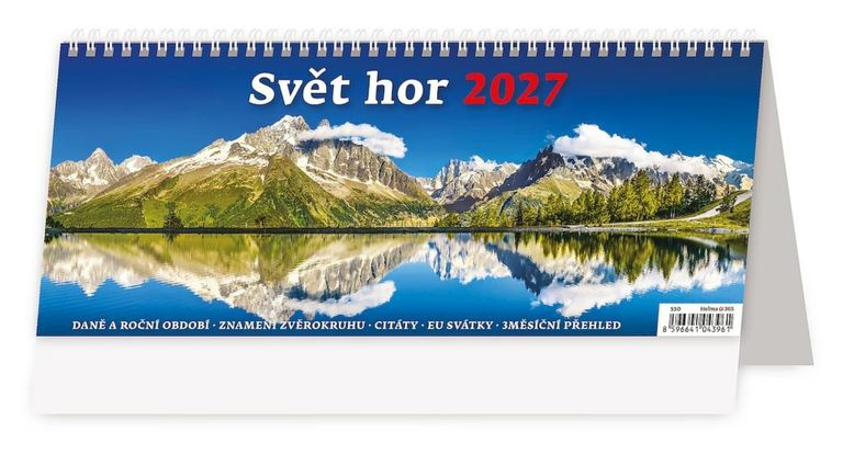 Stolní kalendář 2027 Helma Plánovací Svět hor