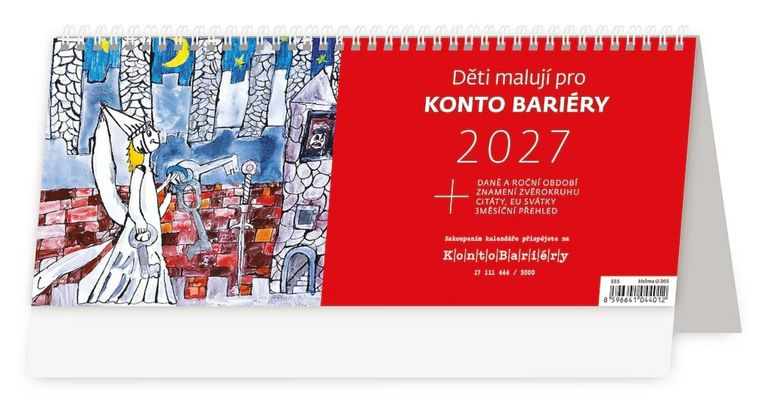 Stolní kalendář 2027 Helma Děti malují pro Konto Bariéry