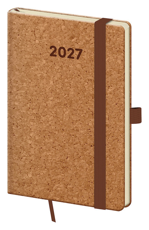 Týdenní diář 2027 Helma kapesní Cork s poutkem