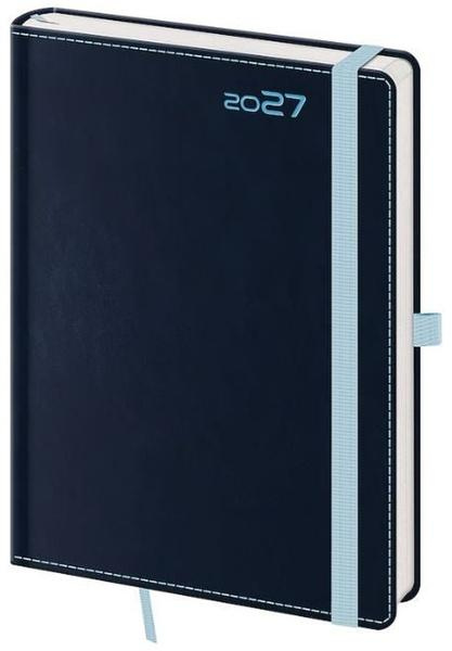 Denní diář 2027 Helma A5 Double Blue s poutkem