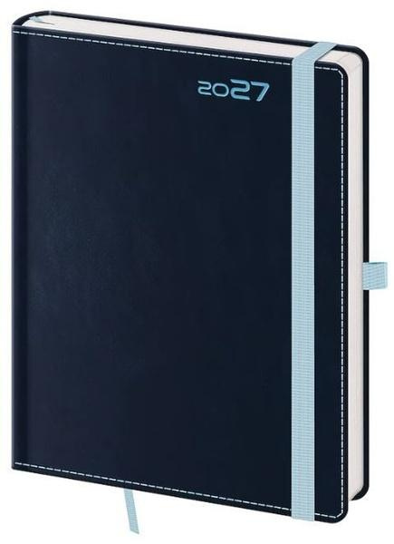 Týdenní diář 2027 Helma B6 Double Blue s poutkem