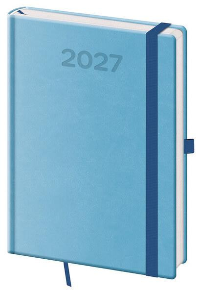 Denní diář 2027 Helma A5 Print Pop světle modrý