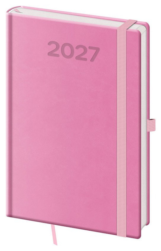 Týdenní diář 2027 Helma A5 Print Pop růžový