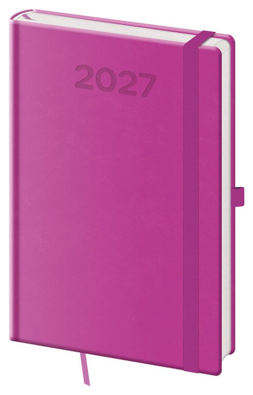 Týdenní diář 2027 Helma A5 Print Pop fialový
