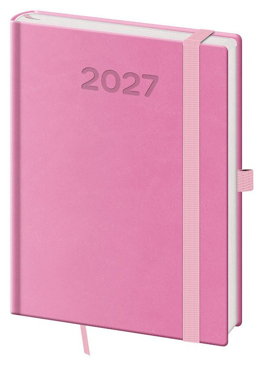 Denní diář 2027 Helma B6 Print Pop růžový