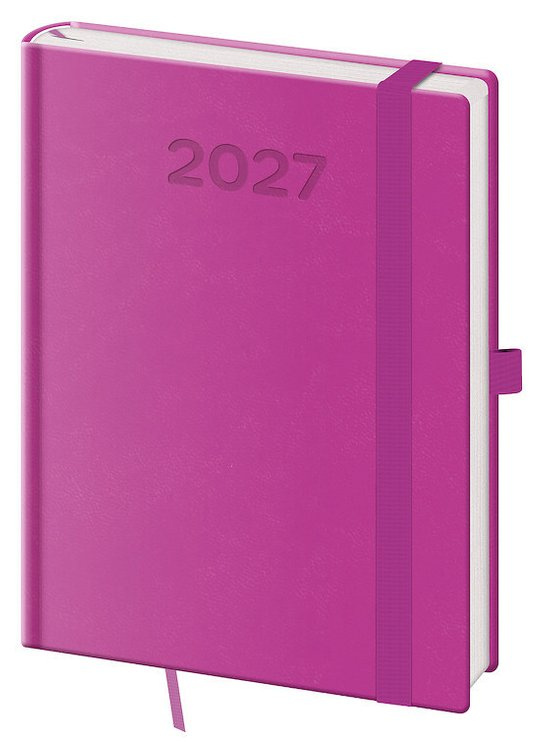 Denní diář 2027 Helma B6 Print Pop fialový