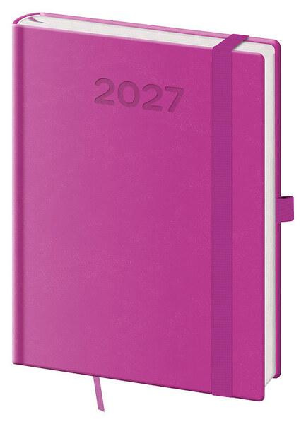 Denní diář 2027 Helma B6 Print Pop fialový