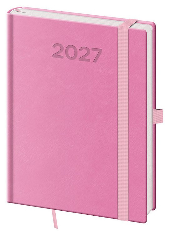 Týdenní diář 2027 Helma B6 Print Pop růžový