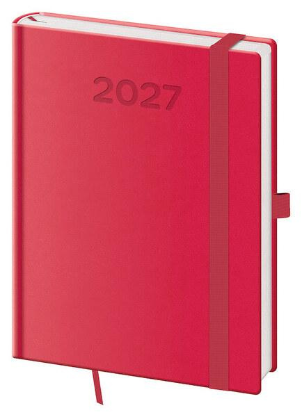 Týdenní diář 2027 Helma B6 Print Pop malinový