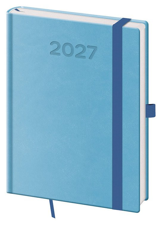 Týdenní diář 2027 Helma B6 Print Pop světle modrý
