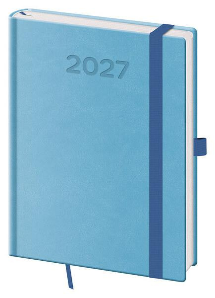 Týdenní diář 2027 Helma B6 Print Pop světle modrý