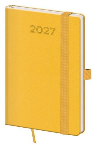 Týdenní diář 2027 Helma kapesní Print Pop žlutý
