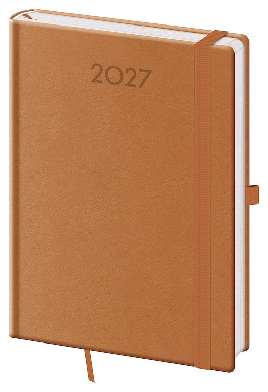 Denní diář 2027 Helma A5 Print Plus přírodně hnědá