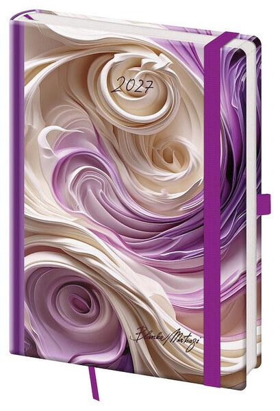 Denní diář 2027 Helma A5 Vario Matragi Violet s gumičkou