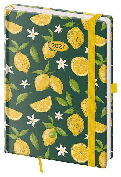 Týdenní diář 2027 Helma A5 Vario Lemons s gumičkou