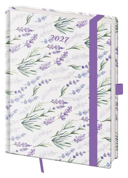 Týdenní diář 2027 Helma B6 Vario Lavender s gumičkou