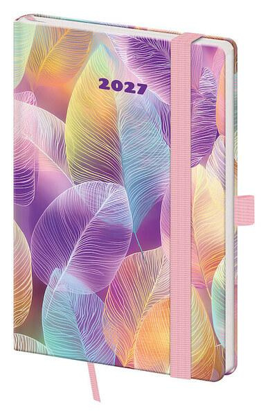 Týdenní diář 2027 Helma kapesní Vario Feathers s gumičkou