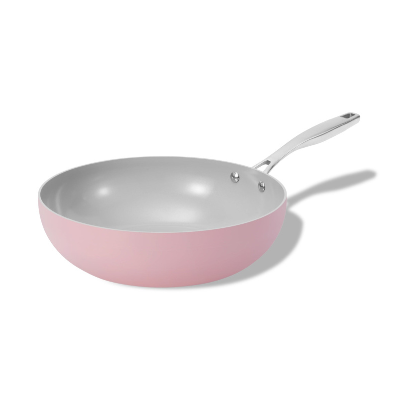 Elmich Nepřilnavá keramická Wok pánev Vital Ø 30 cm - růžová