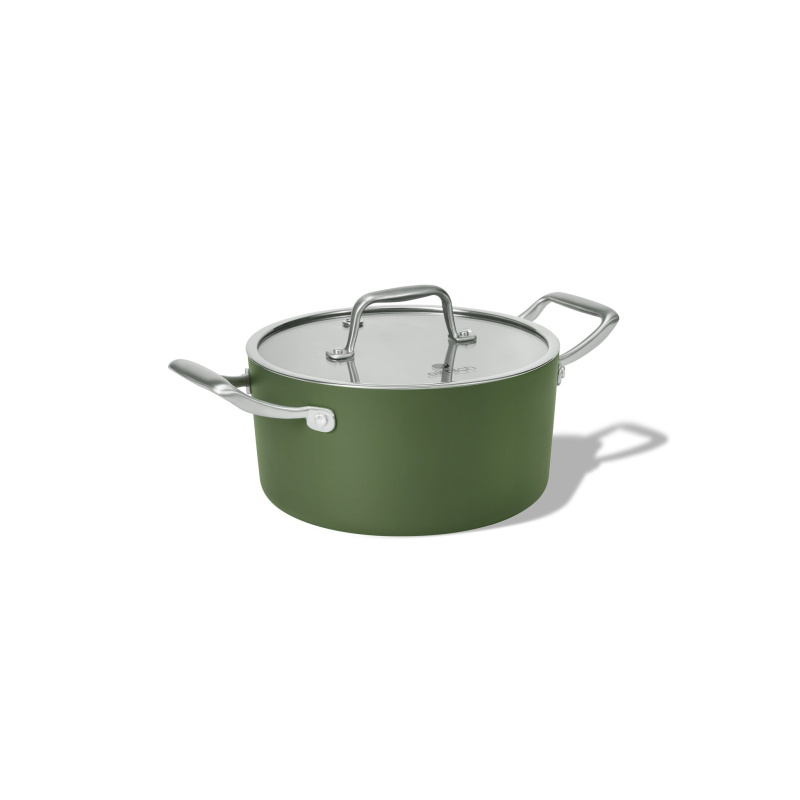 Elmich Nepřilnavý keramický hrnec Vital Ø 18 cm (2L) - olivově zelená
