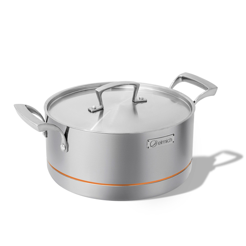 Elmich Pětivrstvý nerezový hrnec Penta Copper s měděným jádrem Ø 24 cm (5L)