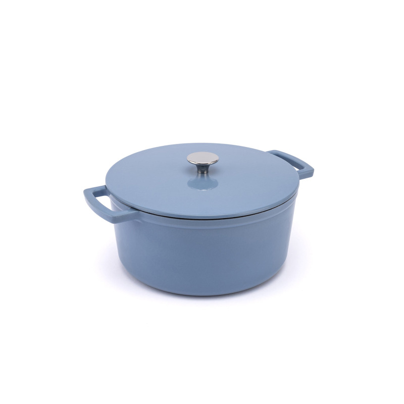 Elmich Smaltovaný litinový hrnec Ember 28 cm - modrá