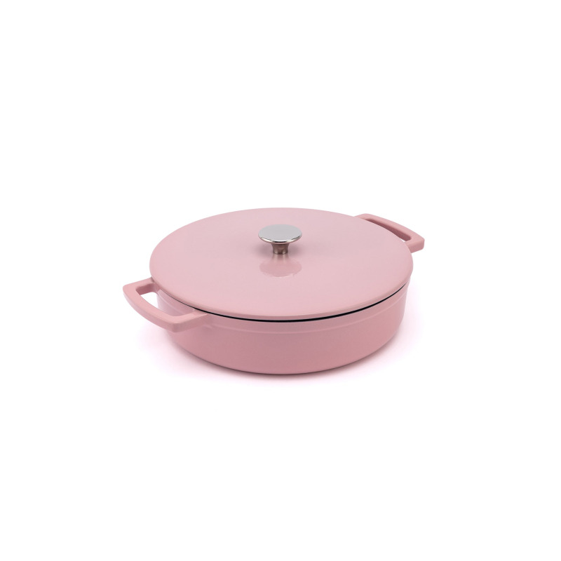 Elmich Smaltovaný litinový nízký hrnec Ember 28 cm - růžová