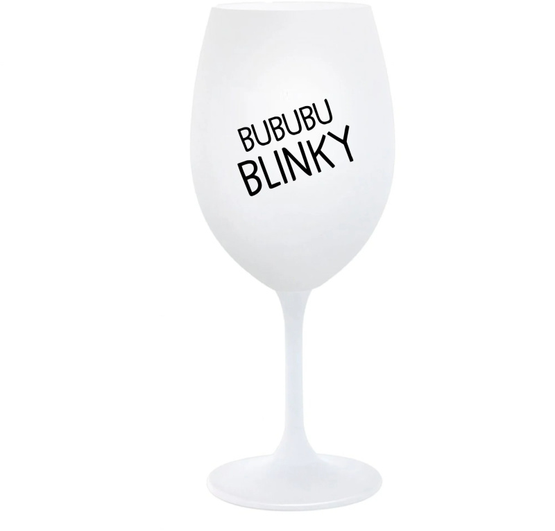 BUBUBUBLINKY - bílá  sklenice na víno 350 ml