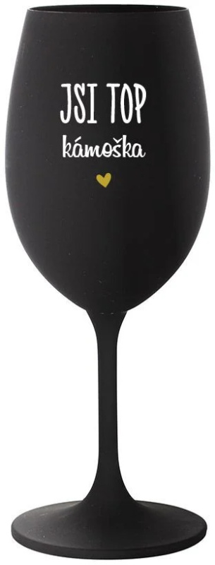 JSI TOP KÁMOŠKA - černá sklenice na víno 350 ml