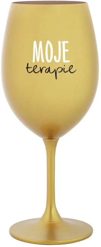MOJE TERAPIE - zlatá sklenice na víno 350 ml