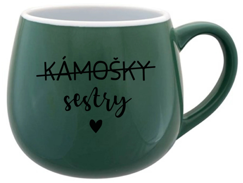 KÁMOŠKY SESTRY - zelený keramický hrníček 300 ml