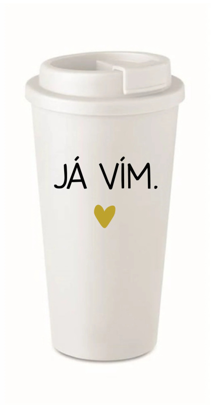 JÁ VÍM. - bílý termohrnek 475 ml