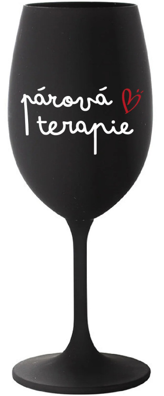 PÁROVÁ TERAPIE - černá sklenice na víno 350 ml
