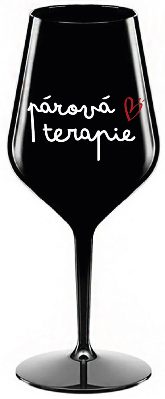 PÁROVÁ TERAPIE - černá nerozbitná sklenice na víno 470 ml