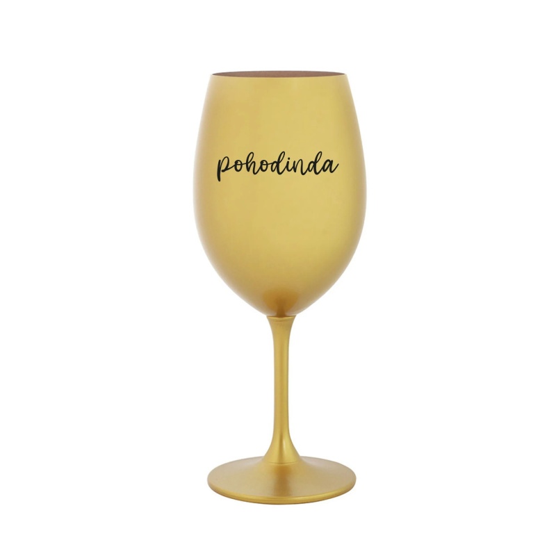 POHODINDA - zlatá sklenice na víno 350 ml