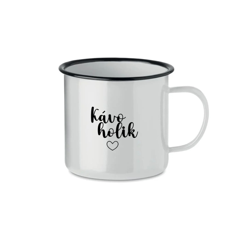 KÁVOHOLIK - bílý plecháček 350 ml