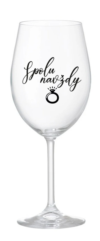 SPOLU NAVŽDY - čirá sklenice na víno 350 ml