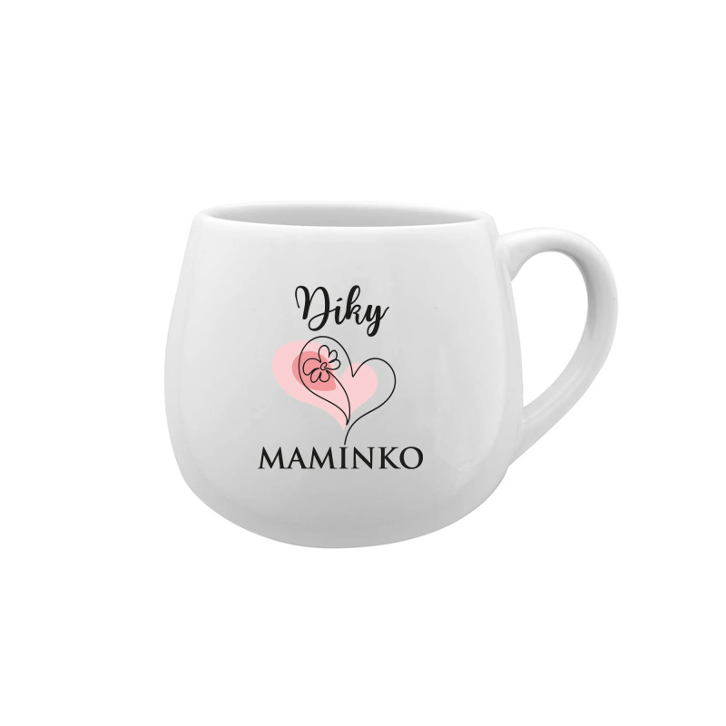 DÍKY MAMINKO - bílý keramický hrníček 300 ml