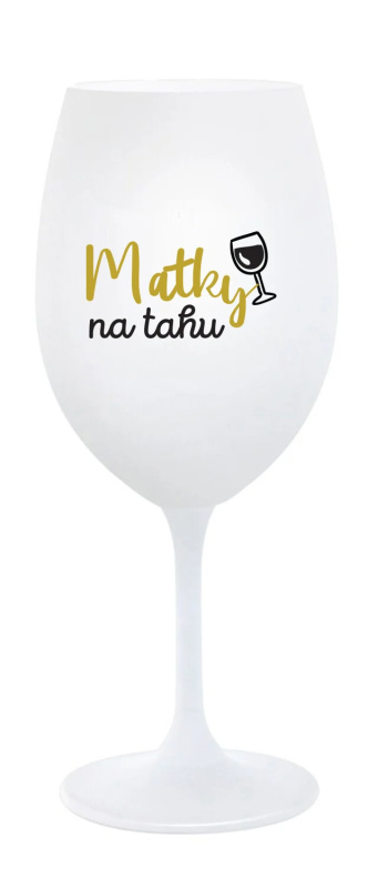 MATKY NA TAHU - bílá sklenice na víno 350 ml