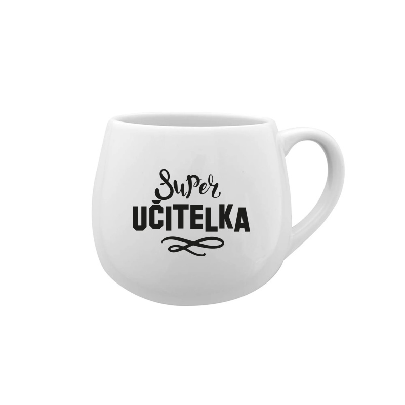SUPER UČITELKA - bílý keramický hrníček 300 ml