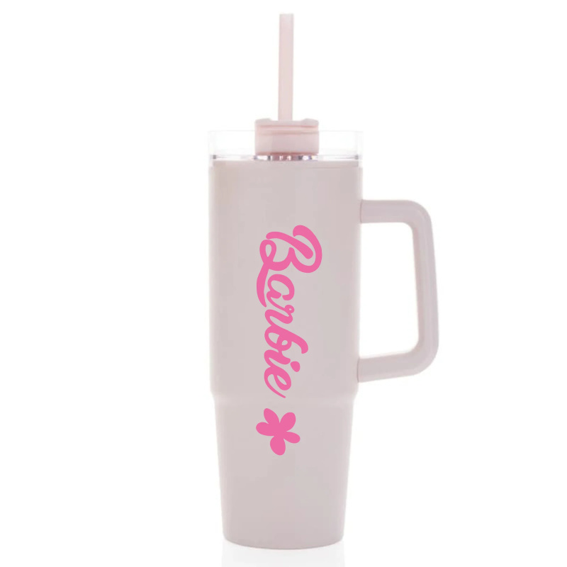 BARBIE - světle růžový cestovní hrnek s průhledným víčkem 900 ml