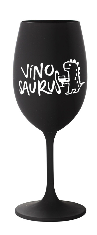 VÍNOSAURUS - černá sklenice na víno 350 ml