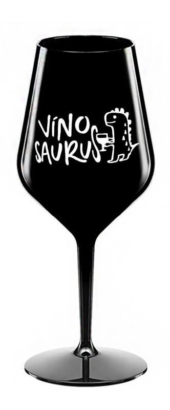 VÍNOSAURUS - černá nerozbitná sklenice na víno 470 ml