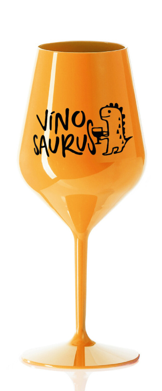 VÍNOSAURUS - oranžová nerozbitná sklenice na víno 470 ml