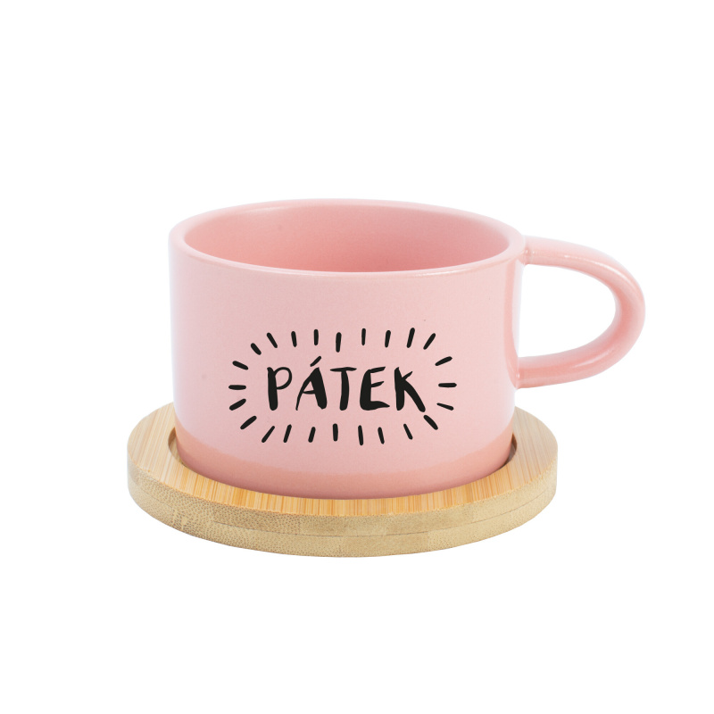 PÁTEK - růžový hrníček makronka 200 ml