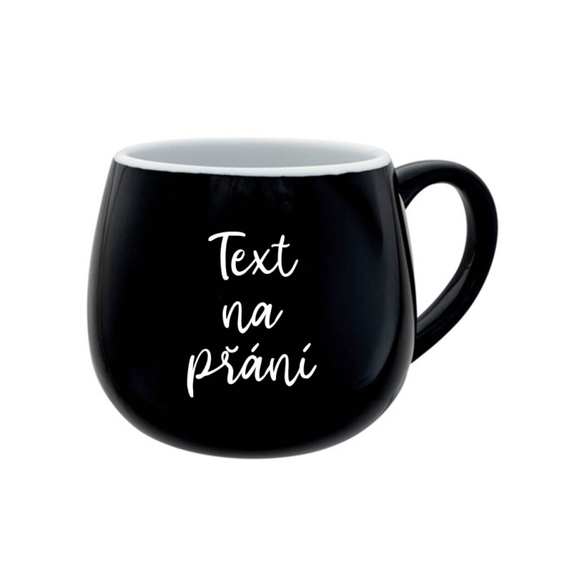TEXT NA PŘÁNÍ - černý keramický hrníček 300 ml
