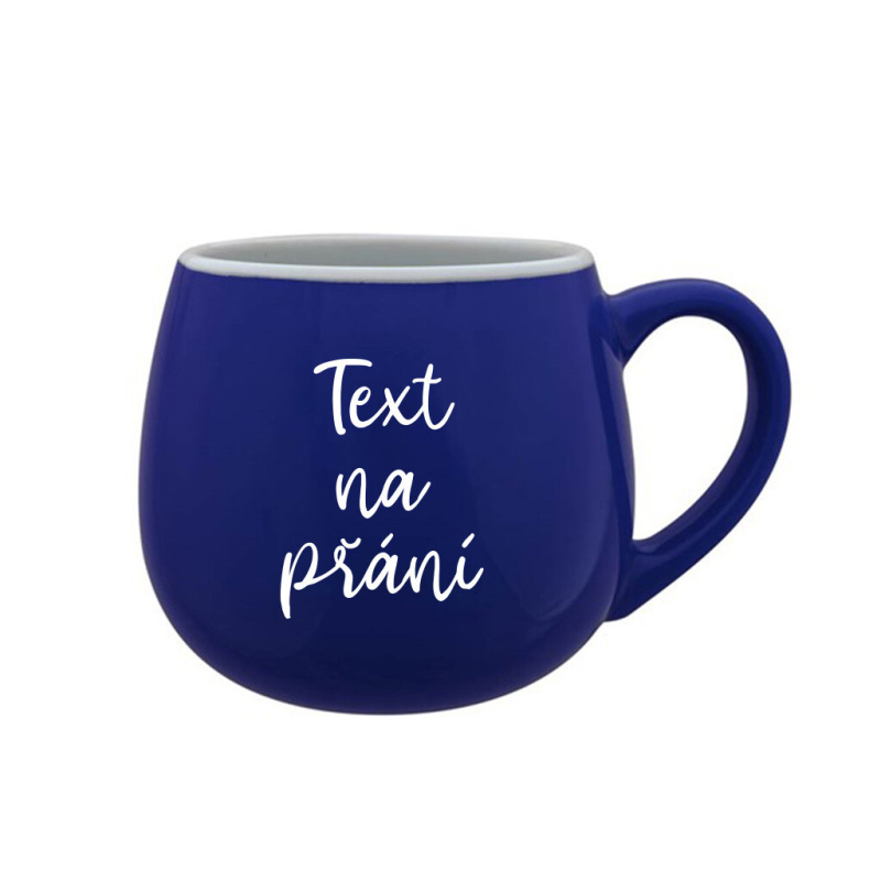 TEXT NA PŘÁNÍ - modrý keramický hrníček 300 ml