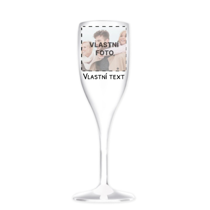 Personalizovaná nerozbitná prosecco sklenice s fotografií