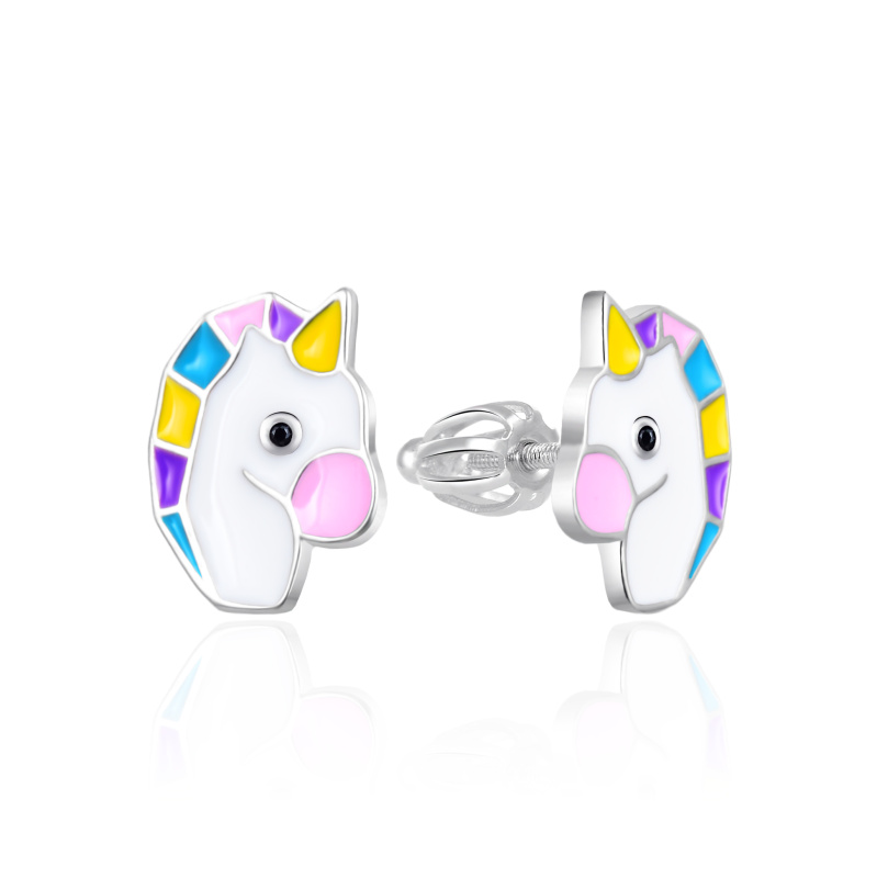 Agato Dívčí stříbrné náušnice Jednorožci AGT-ED007S